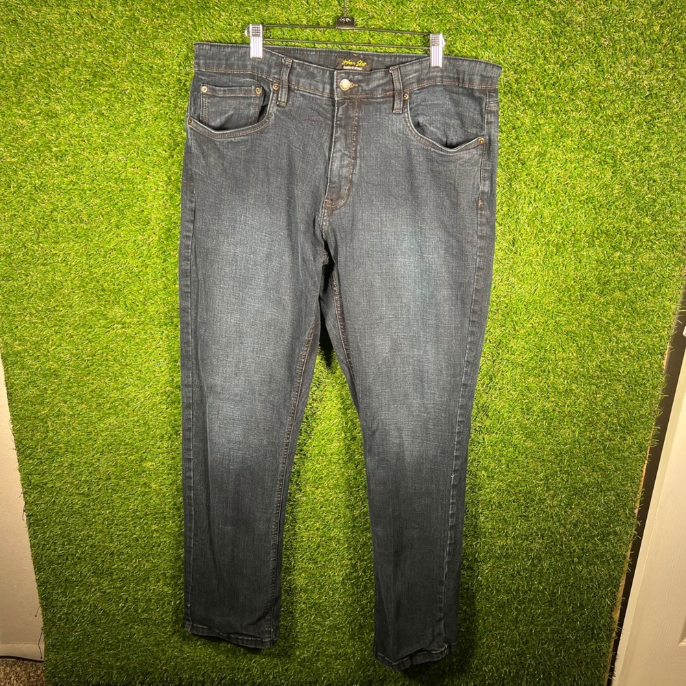 Urban Star Mens Dark Wash Straight Leg Stretch Denim Jeans 38x34 Blue